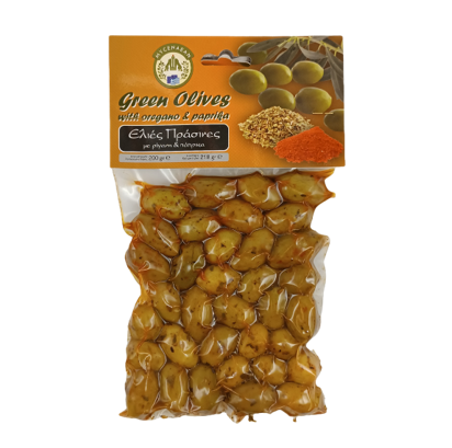 Ελιές Πράσινες με Ρίγανη και Πάπρικα 100gr-200gr-500gr