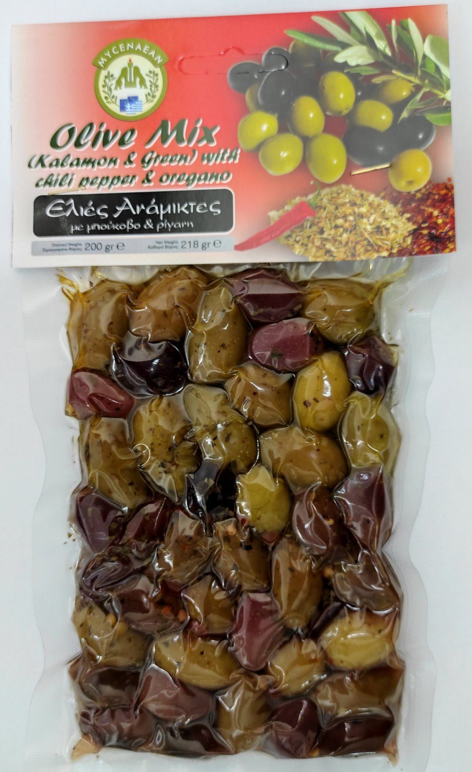 Ελιές Ανάμεικτες με Μπούκοβο και Ρίγανη 200gr ΜΥΚΗΝΑΙΚΗ