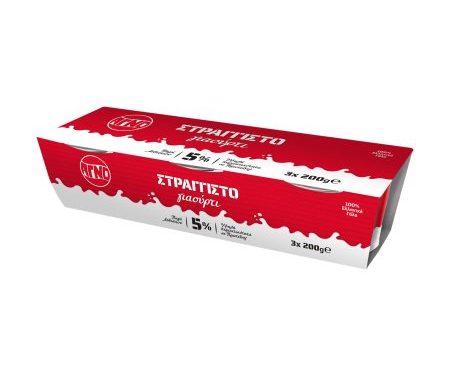 Cow's Milk Strained Yogurt 5% 3*200gr