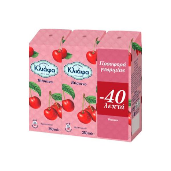 Κλιάφα Χυμός Βύσσινο 3*250ml