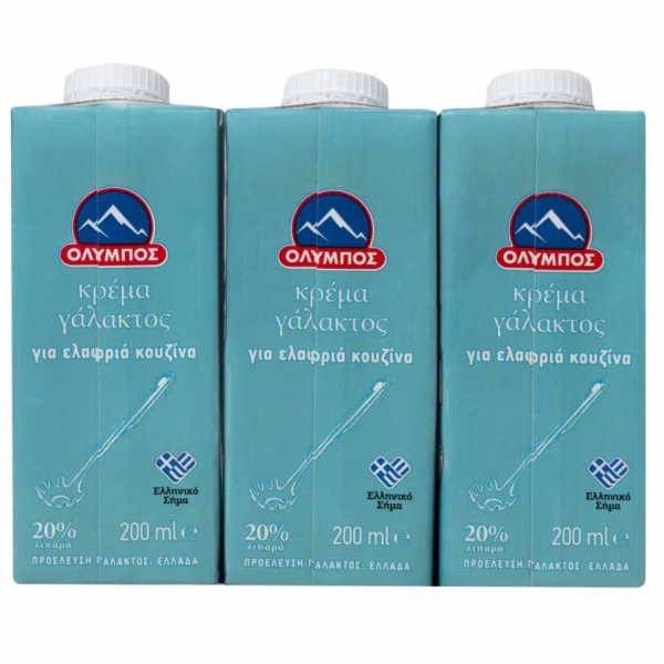 Όλυμπος Κρέμα Γάλακτος 20% 3*200ml