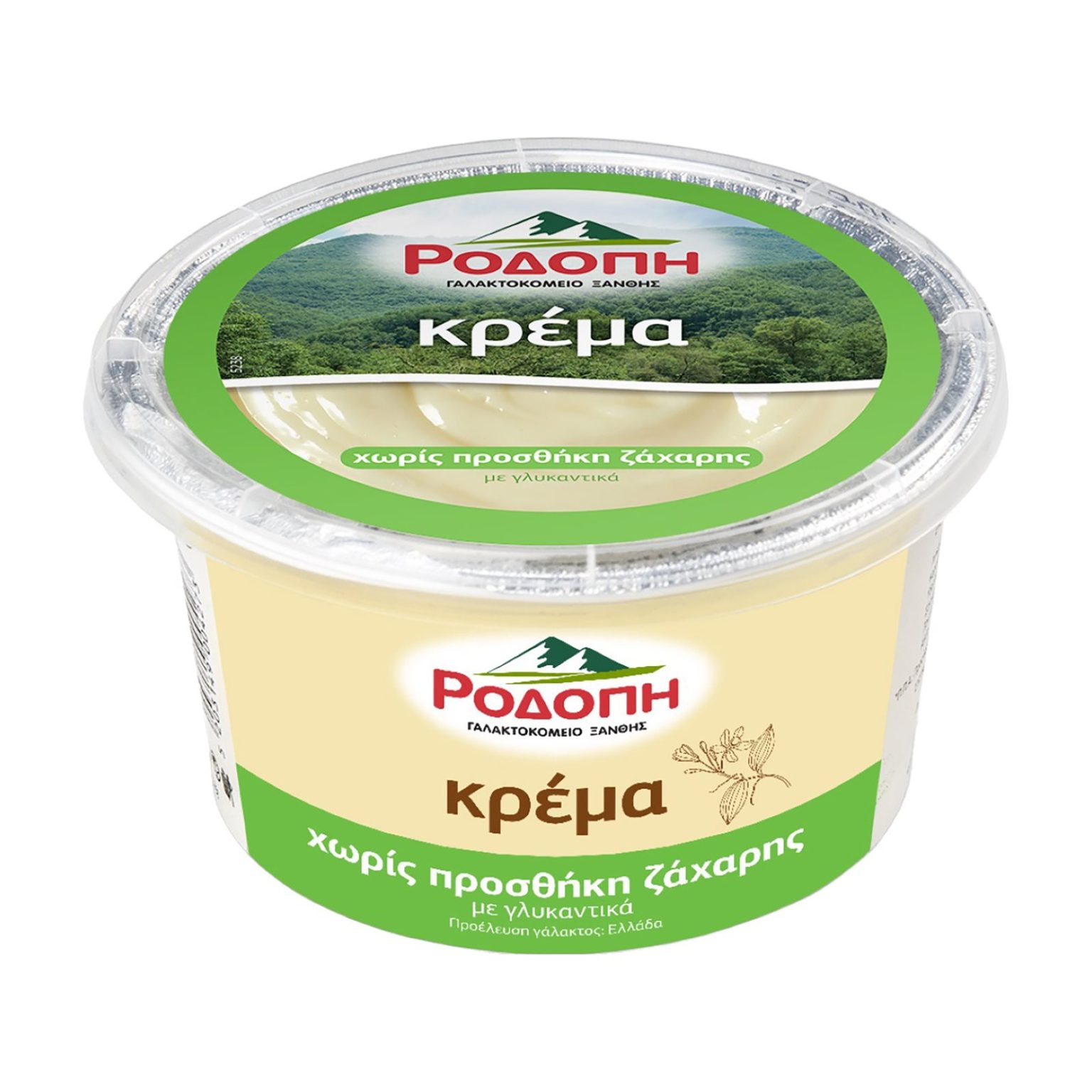 Ροδόπη Κρέμα Βανίλια χωρίς Ζάχαρη 160gr
