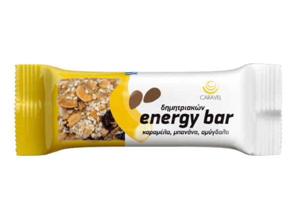 Μπάρες Δημητριακών με Καραμέλα, Μπανάνα και Αμύγδαλο 50gr