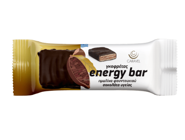 Μπάρα Γκοφρέτα με Πραλίνα Φουντουκιού και Σοκολάτα Υγείας 50gr