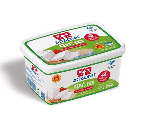 Dodoni Feta Cheese (-40% Salt) 400gr Plastic Container